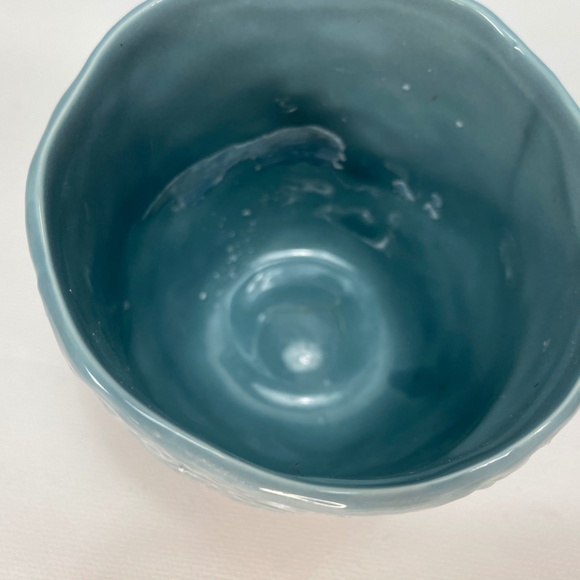 Lot of 3 Small Pottery Vases, 2 Blue VTG '73 , 1 Brown Pier One, Textured 2"-3" - Picture 3 of 13